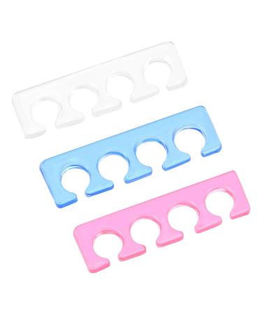 Lurrose toe spreader silicone finger spreader finger spreader toes separator finger divider spacer pedicure manicure tool for nail art 3 pieces