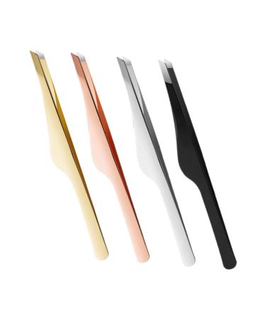 Ipetboom tool 4 pieces of tweezers False eyelash appliannia Beauty accessories eyelash tools Beauty tools of rustproof steel main eyebrow clip eyebrow tweezers