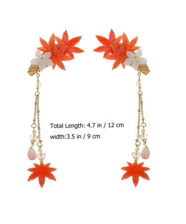 Autumn Leaf Hair Clips & Accessories | Elegant Chinese Tassel Headdress for Women - Buy Online on GoSupps.com
