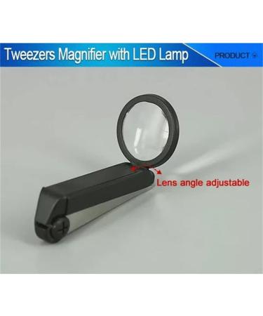 ZHYH Lighted Folding Eyebrow Magnifier with Tweezers - Portable 10x Magnification, LED Light, 6x2.5cm Design - Buy Online on GoSupps.com