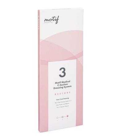 Motif Medical Stage 3 Restore Scar Care Dressing C-Section Bandage System Maternity Skin Care Accessories - 4 Dressings