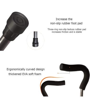 Telescopic Non Slip Crutches Dog driving medical luxury folding crutch comfortable and lightweight adjustable cane convenient for middle-aged and elderly for Arthritis Elderly Seniors & Handicap The NO2(double) - Buy Online on GoSupps.com