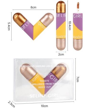 Dual-Ended Highlighter Liquid Luminous Facial Highlighter Waterproof and Long-Lasting Natural Skin Tone (Champagne powder) - Buy Online on GoSupps.com