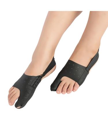 Willq Ballteuh correction adjustable size and breathable bale toe of large toe smooths pain relief for women and men day-night support (1 piece) black l l black black