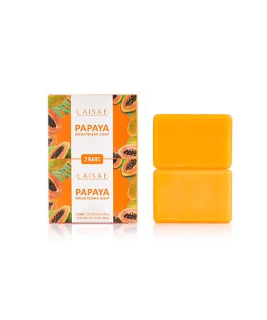 Papaya Brightening Soap  Exfoliating Face & Body with Aloe Vera  Niacinamide  Jojoba Oil for Acne Scars  Age Spots  Fine Lines and Wrinkles - Not Tested on Animals  All Skin Types  3.52 Oz (2 Bars)