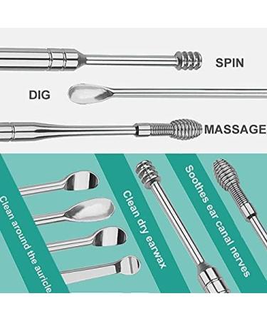 Spring Earwax Cleaner Tool Set - Stainless Steel Ear Picks for Easy Ear Wax Removal - Includes Storage Box and Cleaning Brush (Brown) - Buy Online on GoSupps.com