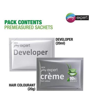 Godrej Expert Creme Hair Colour - Natural Black (20G + 20Ml) | International Shipping Available - Buy Online on GoSupps.com