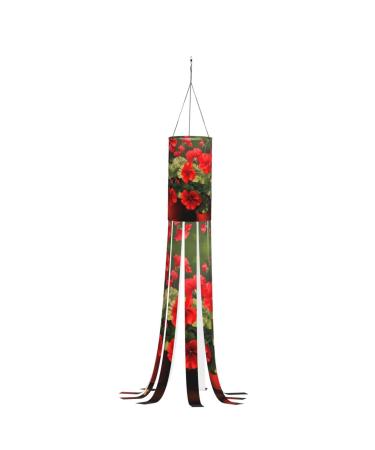 Red Geraniums Holiday Hair Dryer Small Size wear-Resistant Oxford Cloth Light and Elegant Sun-Resistant and rain-Resistant Halloween Decoration