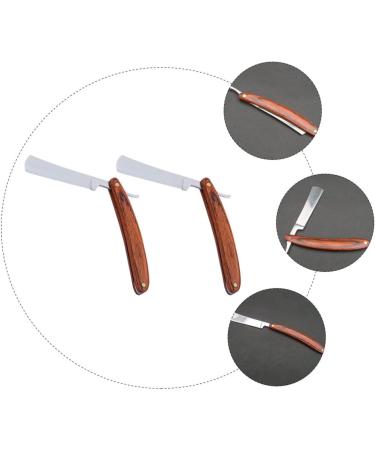 Beaupretty 2PC Razor Set - Safe Manual Shaving Tool | Traditional Design | 19cm Brown Hairdresser Grip - Buy Online on GoSupps.com