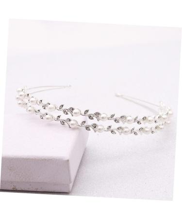 HONMEET Bride Wedding Headband Bridal Hair Accessories Headbands with Pearls Pearl Headbands for Women Silver Headband Bride Headband Headpiece for Bride Hair Ribbons Miss Abs Double Layer - Buy Online on GoSupps.com