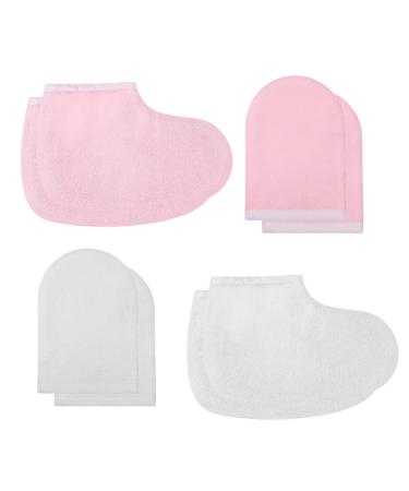 Beaupretty 4 Pairs Gloves for Wax Bath Mitt Glove Paraffin Wax Warmer for Hands and Feet Paraffin Wax Bath Mitts Cloth Gloves Booties Hand Gloves Mittens Insulation Cotton Thicken M As Shown