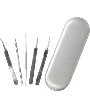 Japard Professional 5 Pcs Blackhead Remover Kit - Stainless Steel Tools for Acne, Pimple, Blemish, and Whitehead Removal on Nose and Face - Buy Online on GoSupps.com