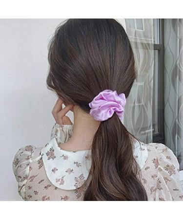 100% Silk Scrunchies for Women | Strong Hold Hair Ties | Soft Elastic Ponytail Holders in Lavender | Stylish Hair Jewelry - Buy Online on GoSupps.com