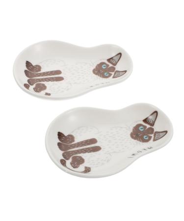 Milisten 2pcs Soy Sauce Dish Flatware Pinch Bowls for Spices Japanese Side Dish Cartoon Sauce Dish Sauce Cups Appetizer Plates Small Dishes Sauce Trays Ceramics Dipping Sauce Soy Sauce Bowl 10X8X2CM Brown