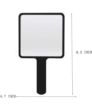 TOPYHL Rectangle Handheld Mirror with Handle - Travel Cosmetic Mirror in Black - Buy Online on GoSupps.com