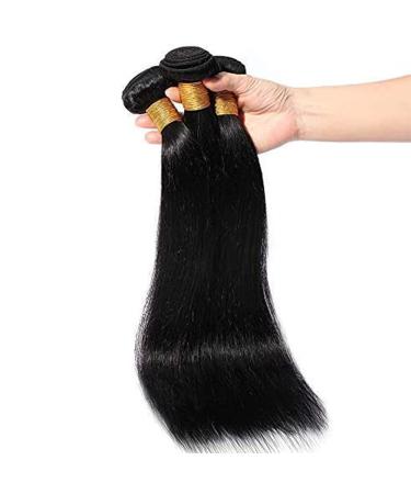 3 Bundle Brazilian Human Hair Extensions - 100% Virgin Straight Weave Natural Black 12 14 16 Inch - Buy Online on GoSupps.com