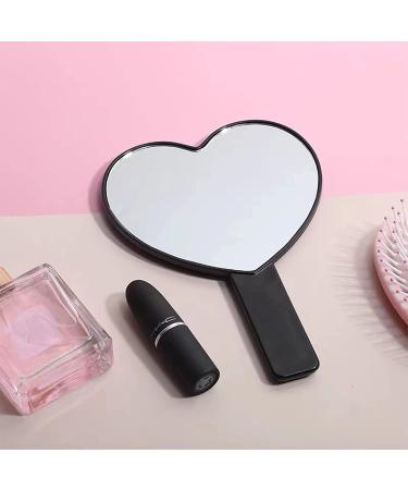TBWHL Heart-Shaped Travel Handheld Mirror with Handle - Black (1 Pack) - Buy Online on GoSupps.com