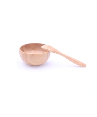 Eco-Friendly Bamboo Bowl and Spoon Set for Mixing Face Masks | Sustainable Makeup Mixing Bowl with Stirring Rod & Spatula - Buy Online on GoSupps.com