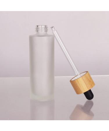 Cosidea 6 Pack 60ml Milk Glass Bottles with Bamboo Drip Lid - Ideal for Serums Essential Oils DIY Cosmetics & Travel - Pipette Included - Buy Online on GoSupps.com