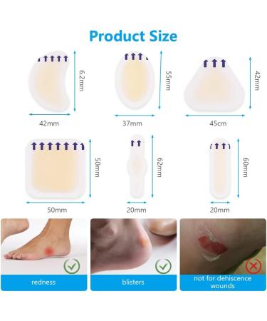 ACWOO Blister Plasters 24PCS - Invisible Hydrocolloid Gel Bandages for Feet, Toes, Fingers, and Heels - Buy Online on GoSupps.com