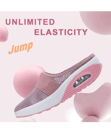 Women's Orthopedic Diabetic Slip-On Walking Shoes - Air Cushion Mesh Breathable with Arch Support, Comfort Wedge Slippers (Black 10) - Buy Online on GoSupps.com
