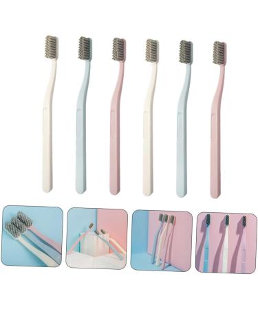 Plafope 6-Pack Manual Toothbrushes for Adults - Stiff Brush for Superior Tooth Cleaning & Oral Hygiene - Buy Online on GoSupps.com