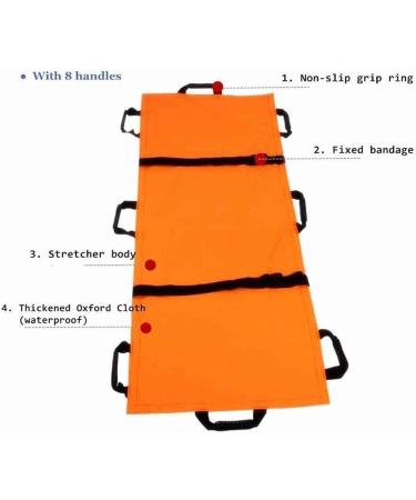 Cushion Soft Folding First Aid Stretcher with 8 Handles Portable Thickened Canvas Emergency Stretcher Patient Home Stretch - Buy Online on GoSupps.com