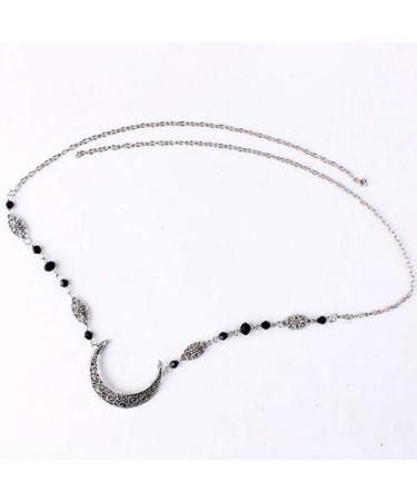 Aimimier Bohemian Crystal Moon Head Chain - Retro Silver Forehead Jewelry for Women - Buy Online on GoSupps.com