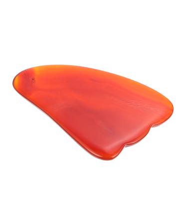 FRCOLOR 1pc Agate Scraping Board Soft Jade Massager Body Massage Tool Portable Massager Body Care Massage Roller Manual Massage Tools Jade Facial Massage Scalp Roller Major Red Scraper