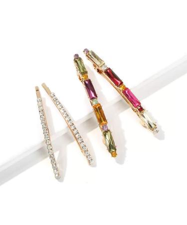 Beaupretty Rhinestone Bobby Pins - Colorful Crystal Hair Clips for Daily Fashion | 4pcs - Buy Online on GoSupps.com