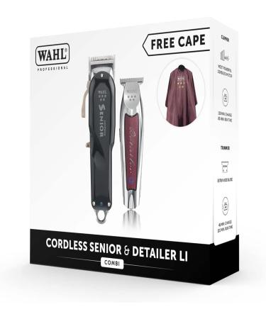 Wahl Cordless Senior and Cordless Detailer Combi Kit Professional Hair Clippers Pro Hair Trimmers Pro Haircutting Kit Adjustable Taper Lever Crunch Blade Cordless Lightweight Barbers Supplies - Buy Online on GoSupps.com