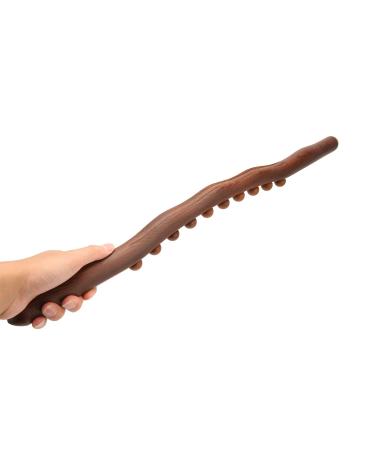 Muscle massage wooden stabbar ten pearls carbonized beech roller stick 10 massage points slipproof grip wood-GUA-SHA rod for the back massage