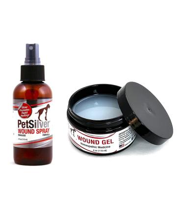 PetSilver Wound Spray with Chelated Silver Made in USA Vet Formulated All Natural Pain Free Formula Relief for Hot Spots Wounds and Burns