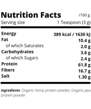  EVAH EVAH Foods | Vegan Hemp and Pea Protein | Superfood Powder 300g | 100% Organic | Energy and Training - Buy Online on GoSupps.com