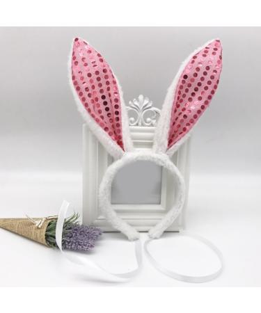 hgnxa Bendable Cute Ear Headband with Sequins for Costume Party Theme Photo Props for Girls Teens Headpiece Rose Red - Buy Online on GoSupps.com