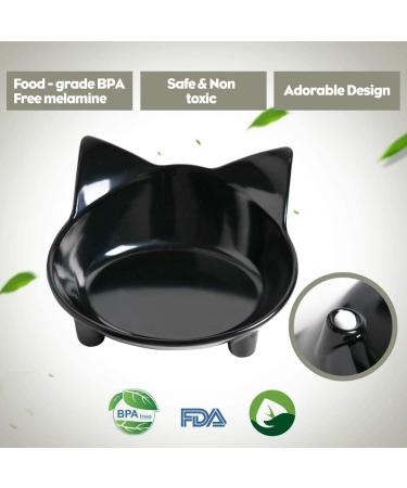 Non-Slip Cat Food Bowls Set - Stress-Relief Shallow Pet Bowls for Dogs, Cats, and Rabbits - Safe Food-Grade Material - 3 Pack (Black, Grey, White) - Buy Online on GoSupps.com