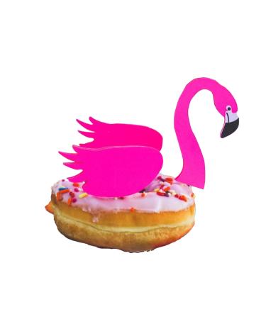 Swan and Flamingo Shaped Cupcake Topper for Birthday and Celebration Cake Decorations Red