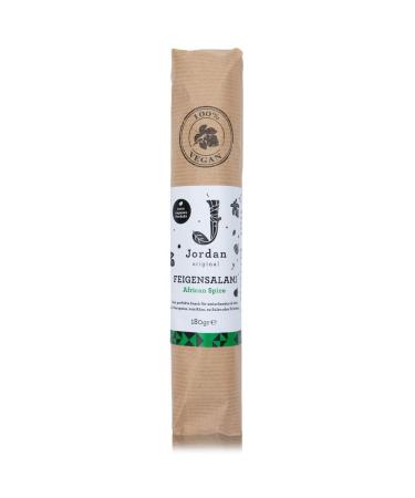 Jordan Original |Feigen salami African Spice |180 G |100% vegan food from dried Greek figs |Without soy |Vegan healthy snacks |Meat taste is not imitated