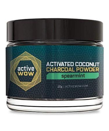 Active Wow Teeth Whitening Charcoal Powder, Spearmint 20g
