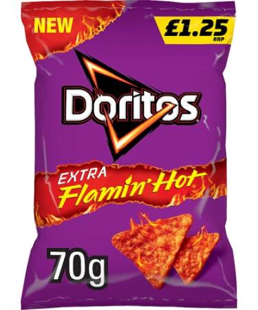 Doritos Extra Flamin' Hot Crisps Snacks 15 x 70g PMP Bags - Buy Online on GoSupps.com