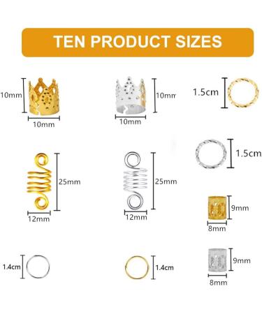 Hair Rings 110 Pieces Hair Jewellery Rings Dreadlock Accessories Hair Rings Spiral Dreadlocks Hair Braid Rings Hair Braid Rings Dreadlocks Aluminum Dread Locks Hair Beads Hair Decor - Buy Online on GoSupps.com