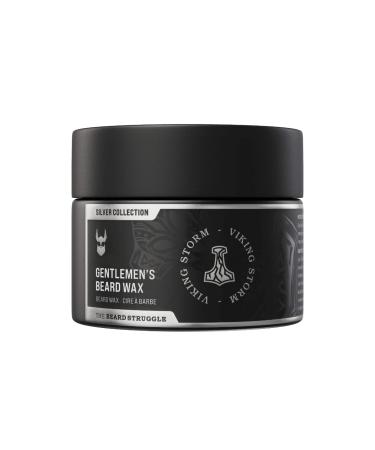 Gentlemen's Beard & Mustache Wax for Men by Beard Struggle - Viking Beard Wax Helps to Tame Style & Groom - Silver Collection Viking Storm - Moustache Wax 50g / 1.76 US. oz.