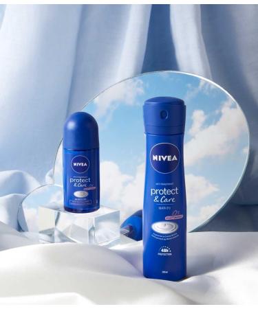 NIVEA Protect & Care Roll-on Deodorant (1 x 50 ml) 48H effective protection cream-inspired deodorant alcohol-free women's care - Buy Online on GoSupps.com