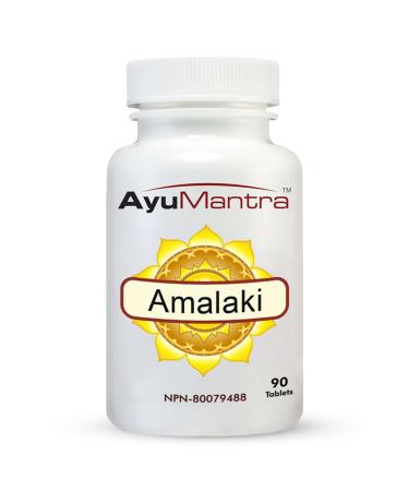 AyuMantra Organic Amalaki (Indian Gooseberry/Emblica Officinalis) Extract Tablets - 90 Tablets 1000 mg