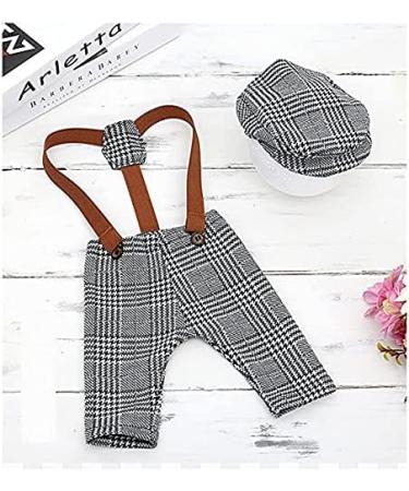 Newborn Photography Props Knitted Crochet Costumes Cap & Rompers Grey - Baby Boy Girl Photo Shoot Outfits - Buy Online on GoSupps.com