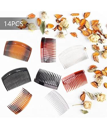VEGCOO Hair Combs Slides 14 Pcs - Black Plastic French Side Combs for Strong Hold - Twist Comb Hair Clips for Women Girls - Suitable for Thick and Fine Hair - Buy Online on GoSupps.com