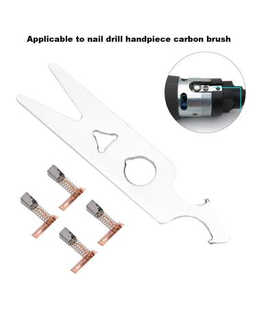 Carbon Brush Set for Nail Drills - 2 Pairs Handpiece Accessories & Wrench for Salon & Home Use - Buy Online on GoSupps.com