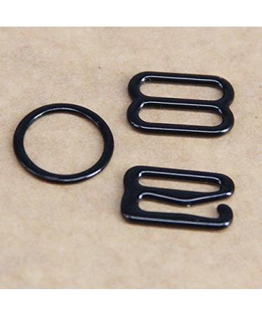 20set 10mm Metal Black Lingerie Hardware Sewing Clips Hooks Eye for Bra Strap Sewing Accessories WB99