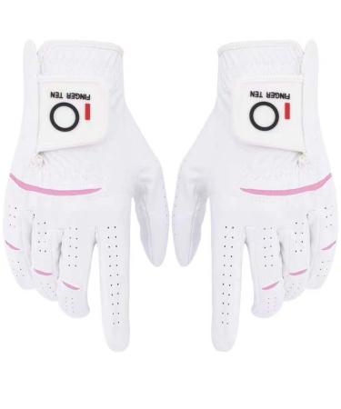 Finger ten golf gloves women couple left right hand 2 pieces golf glove microfiber all weather rainy day wet hot golf glove left right handle durability soft comfort size xs s m l xl s 1 couple