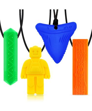 TUXEPOC Sensory Chew Necklace,Sensory Oral Motor Chew Tool,for ADHD, Autism, SPD, Oral Motor Stimulation, Special Needs(Yellow)